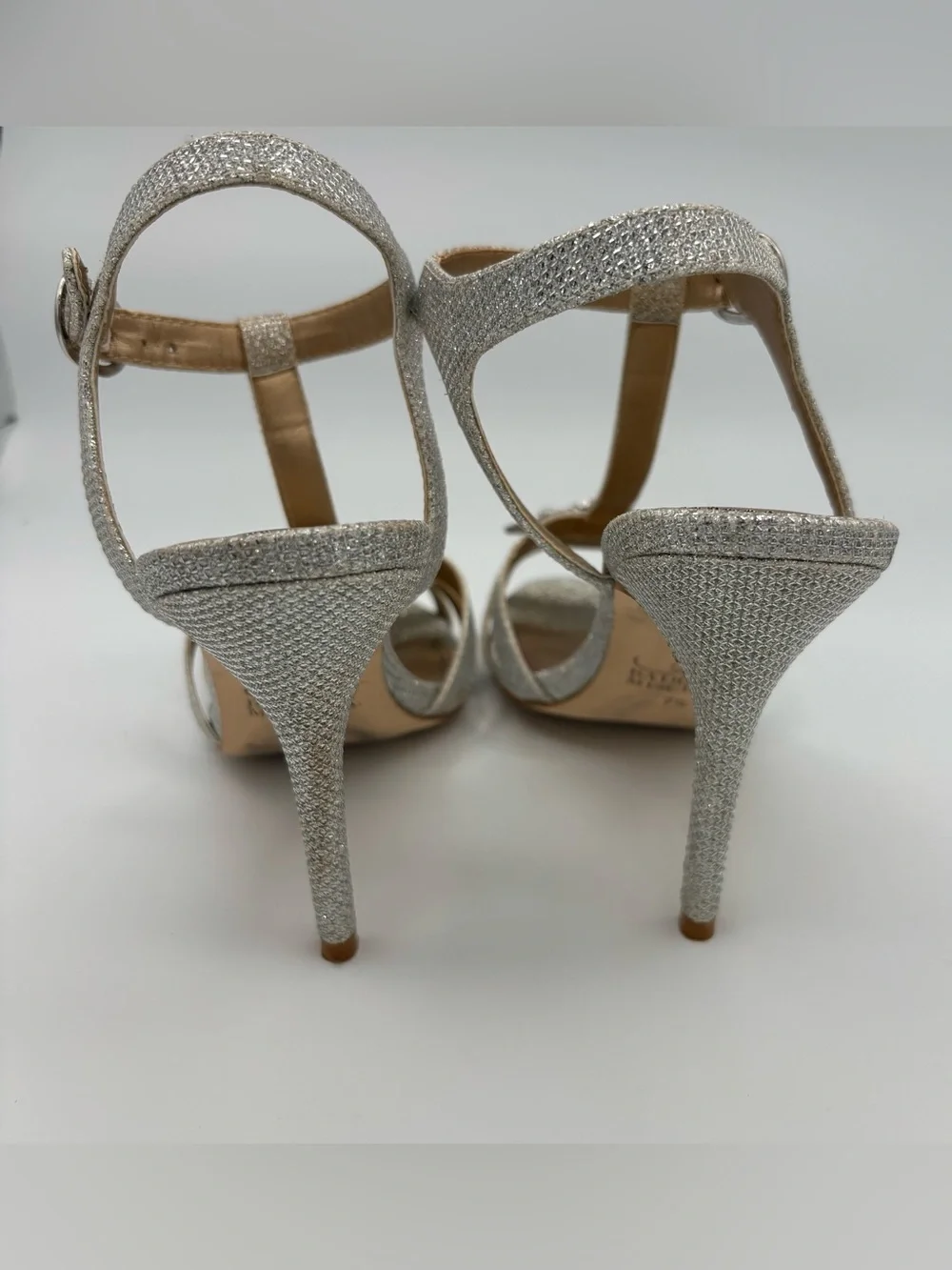 Belle Badgley Mischka Silver Heels